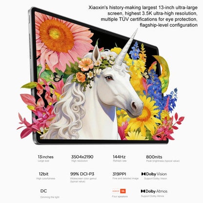 Lenovo Xiaoxin Pad Pro 13, 13 inch 3.5K AI Learning Tablet WiFi, 8GB+256GB, Android 16, Snapdragon 8s Gen4,US Plug, 8GB+256GB