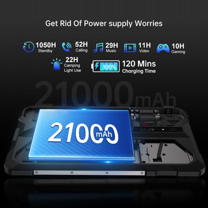 Unihertz 8849 Tank Pad Rugged Tablet PC & Projector, 16GB+512GB, 10.95 inch Android 14 Dimensity 8200 Octa Core 5G Network, EU Plug, Tank Pad 5G Network