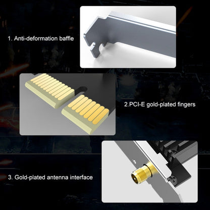 COMFAST CF-AX200 PRO 3000Mbps Bluetooth PCI-E Wifi Network Card Adapter with 2 Antennas, CF-AX200 PRO