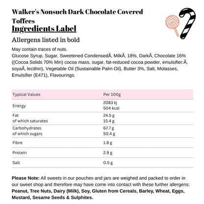Walker's Nonsuch Dark Chocolate Covered Toffees