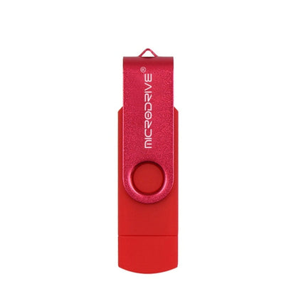 MicroDrive 32GB USB 2.0 Mobile Computer Dual-use Rotating OTG Metal U Disk, 32GB