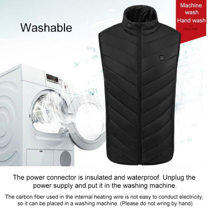 USB Security Smart Constant Temperature Fever Men Stand Collar Cotton Vest, S, M, L, XL, XXL, XXXL, XXXXL