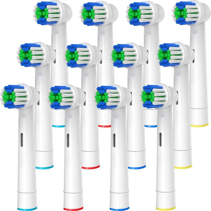Pack of 12 Replacement Toothbrush Heads Compatible With Oral-B, Electric Toothbrush Heads Brush Heads Suitable For Oral B Replacement Heads Refill Pro 500/1000/1500/3000/3757/5000/7000/7500/8000