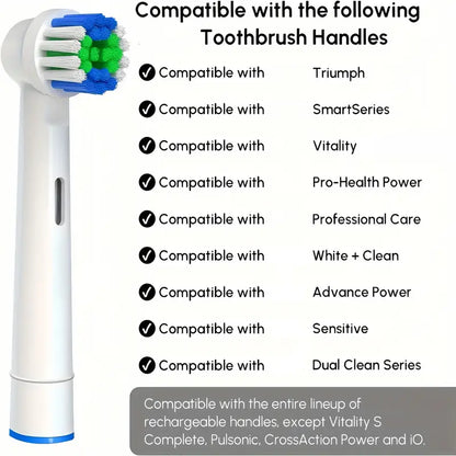 Pack of 4 Toothbrush Heads Brush Heads Suitable For Oral B Replacement Heads Refill Pro 500/1000/1500/3000/3757/5000/7000/7500/8000