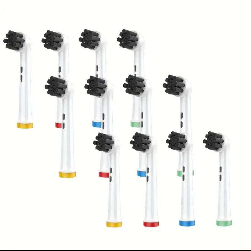 Pack of 12 Replacement Toothbrush Heads Compatible With Oral-B, Electric Toothbrush Heads Brush Heads Suitable For Oral B Replacement Heads Refill Pro 500/1000/1500/3000/3757/5000/7000/7500/8000