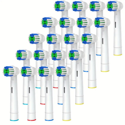 Pack of 20 Replacement Toothbrush Heads Compatible With Oral-B, Electric Toothbrush Heads Brush Heads Suitable For Oral B Replacement Heads Refill Pro 500/1000/1500/3000/3757/5000/7000/7500/8000