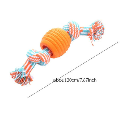 TUGME Pet Dog Toy Cotton Rope Double Knot Ball Bite Resistant Tooth Cleaning Toy Ball Pet Supplies