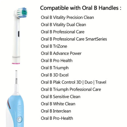 Pack of 4 Toothbrush Heads Brush Heads Suitable For Oral B Replacement Heads Refill Pro 500/1000/1500/3000/3757/5000/7000/7500/8000