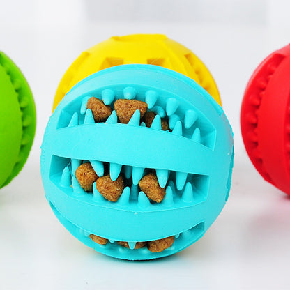 TUGME Pet Slow Feeder Dog Toy Cute Funny Rubber Dog Ball Toy