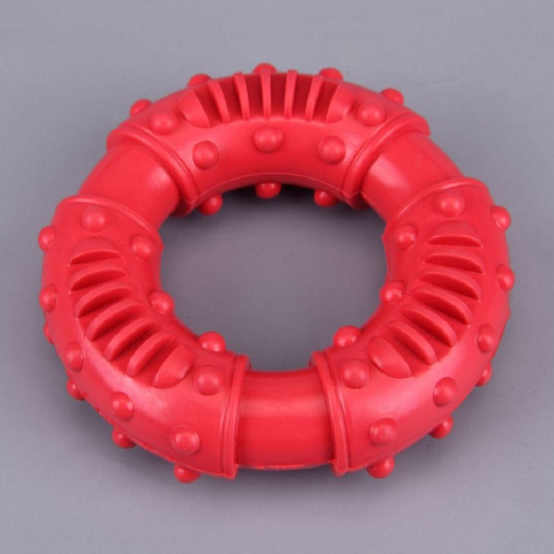 TUGME Pet Supplies Chewing Teeth Cleaning Teeth Rubber Interactive Circle Dog Toy Donut Donut Pet Toy