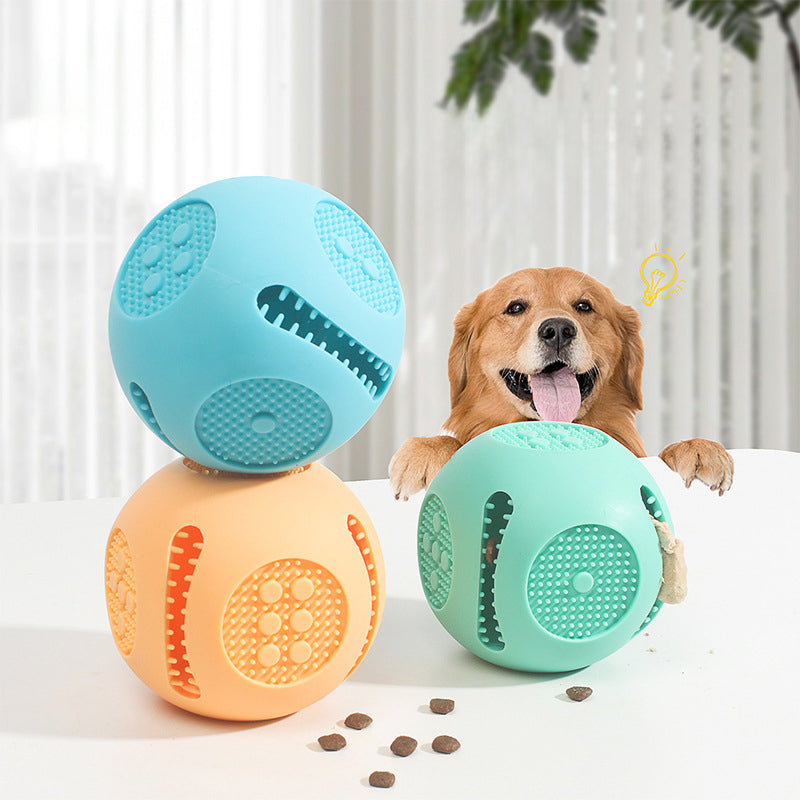 TUGME Pet Dog Toy Ball Cat Toy Outdoor Bite-resistant Puzzle Anti-choking Molar Cleaning Food-grade Silicone Leaking Food Ball