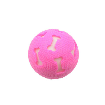 TUGME Dog Toy Throwing Bouncy Hollow Bone Glowing Ball