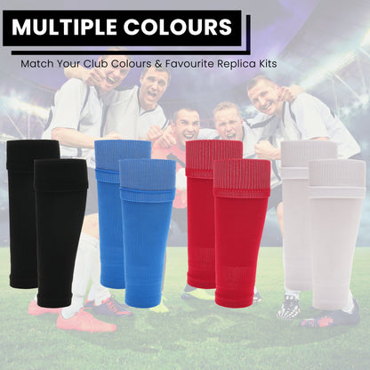 Adults White Football Leg Sleeve Socks Compression Support Fits Over Shin Pads Breathable & Secure for Training Running by Sock Stack