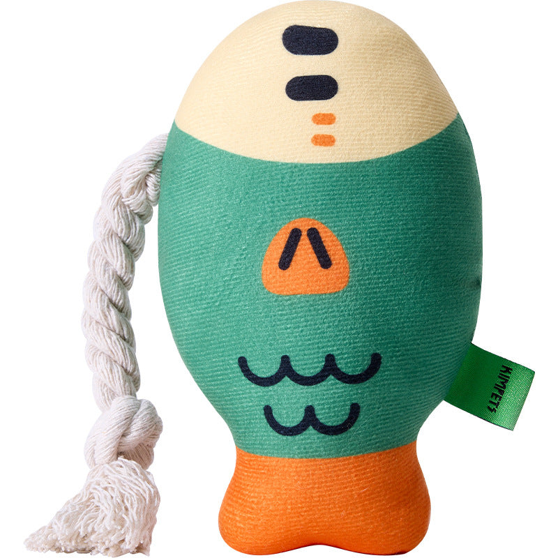 TUGME Plush Chew Toys For Inside Dog Plush Squeaky Toys Puffhead Fish Chew Toys Sound Interactive Teeth Toy Wear-Resistant Dog Toys