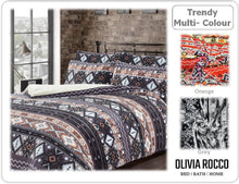 Aztec Print Teddy Fleece Duvet Set with Reversible Sherpa Fur Luxurious Winter Comfort in Single Double King Sizes by OLIVIA ROCCO
