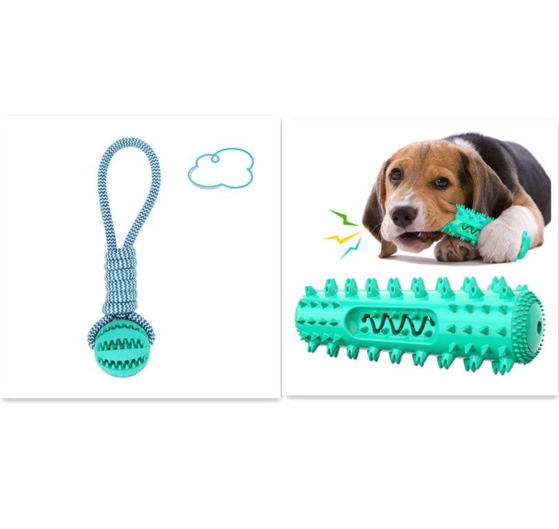TUGME Dog Toys Balls Interactive Treat Rope Rubber Leaking Balls For Small Medium Dogs Chewing Bite Resistant Pet Tooth Cleaning