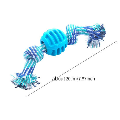 TUGME Pet Dog Toy Cotton Rope Double Knot Ball Bite Resistant Tooth Cleaning Toy Ball Pet Supplies