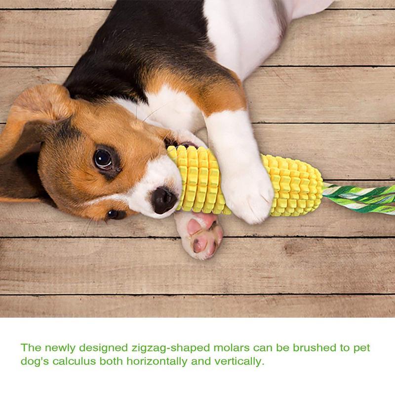 TUGME  PROKEl Dog Chew Toys Corn Stick Toy For Smal  MediumLarge Breed 5.8   Squeak Corn Stick Ropetoy