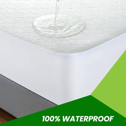 Bamboo Extra Deep Quilted Waterproof Mattress Protector Hypoallergenic Moisture-Wicking Bed Cover with Elastic Skirt by OLIVIA ROCCO