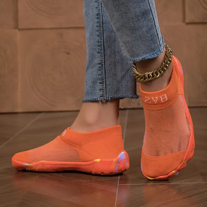Breathable Fabric Women's Solid Color Stretch Water Shoes - EVA Sole, Soft Sole for Swimming and Aquatic Activities, All-Season Indoor Yoga Sports Footwear Orange & other colors