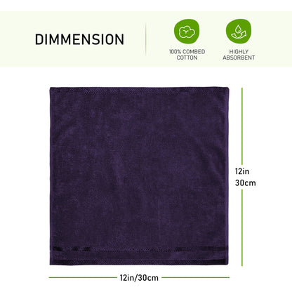 Belmont Viscose Stripe Purple Towels 100% Cotton Hotel Quality Super Absorbent 10 Piece Bale Set, 4 Hand Towel & 12 Face Cloths by OLIVIA ROCCO