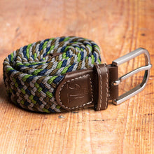 Woven Belt - Green / Blue Zigzag