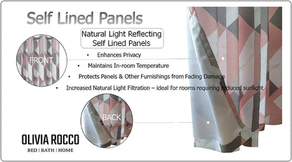Blackout Thermal Curtains with Check and Marble Design Energy Saving Light Blocking Panels Multiple Sizes and Colours by OLIVIA ROCCO