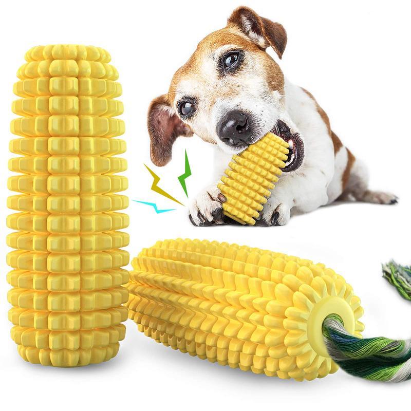 TUGME  PROKEl Dog Chew Toys Corn Stick Toy For Smal  MediumLarge Breed 5.8   Squeak Corn Stick Ropetoy