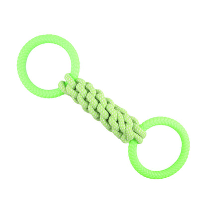 TUGME Natural Cotton Rope Dog Toys Tough And Interactive Dog Tug Toy With 2 Handle Dog Pull Rope Teeth Cleaning Puppy Chew Toy Supply