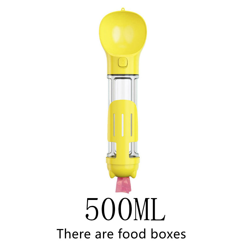 4 in 1 Pet Multi-functional Water Bottle Capacity: 300ml - 500ml