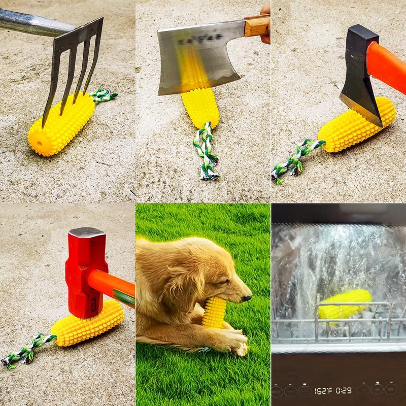 TUGME  PROKEl Dog Chew Toys Corn Stick Toy For Smal  MediumLarge Breed 5.8   Squeak Corn Stick Ropetoy