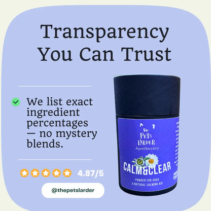Calm & Clear – Natural Herbal Calming Supplement for Dogs