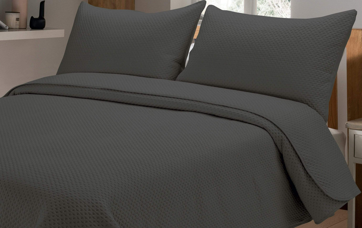 Capri Embossed Luxury Bedspread Set with Quilted Throw & Duvet Elegant Premium Bedding with Matching Pillow Shams Multiple Colours for Home Decor & Gifts by OLIVIA ROCCO