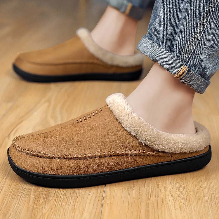 Indoor Warm Anti Slip And Plush Cotton Shoes For Men