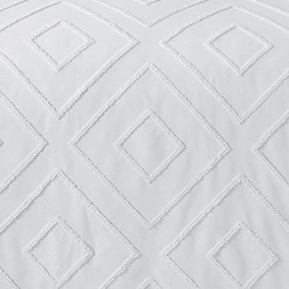 Como Tufted Duvet Cover Set with Pillowcases Grey Natural White Elegant Easy-Care Bedding Single Double King Sizes by OLIVIA ROCCO