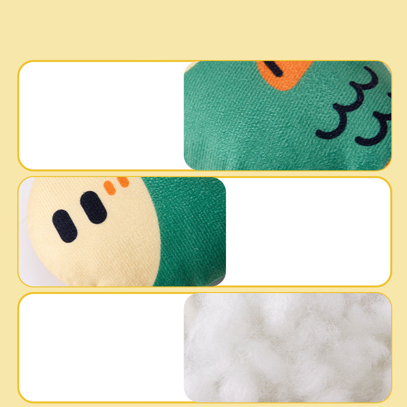 TUGME Plush Chew Toys For Inside Dog Plush Squeaky Toys Puffhead Fish Chew Toys Sound Interactive Teeth Toy Wear-Resistant Dog Toys