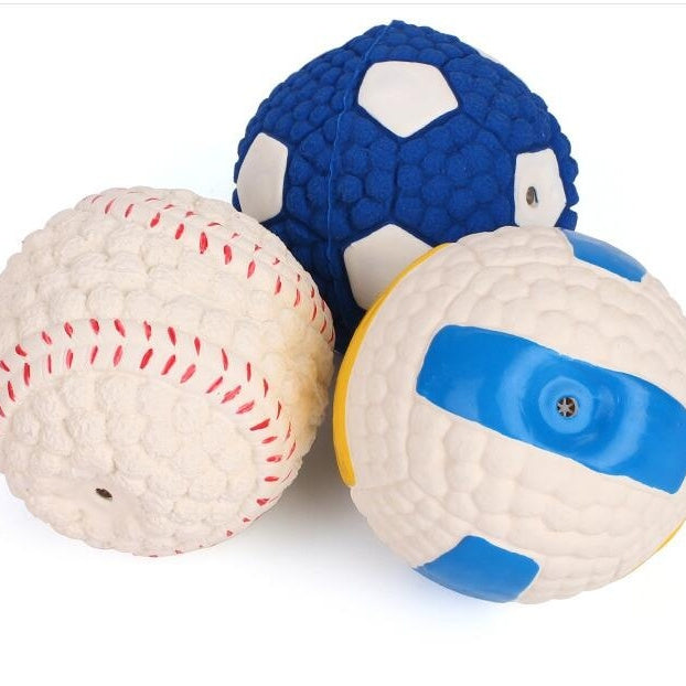 TUGME Dog toy bite-proof teeth molar latex toy ball pet interactive sound training ball pet supplies