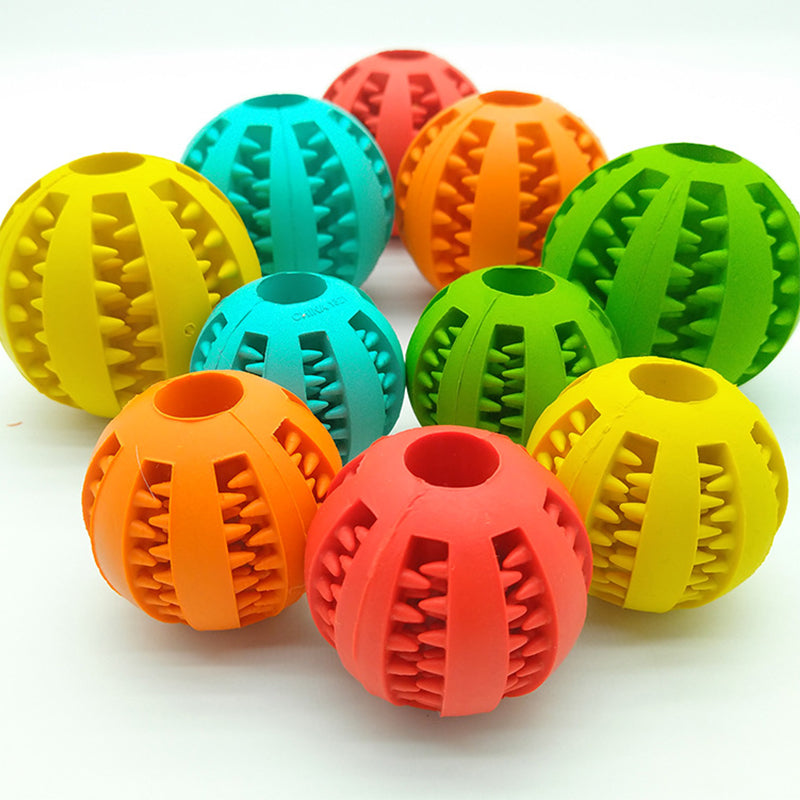 TUGME Pet Slow Feeder Dog Toy Cute Funny Rubber Dog Ball Toy