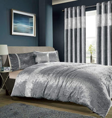 Diamante Crushed Velvet Duvet Set Breathable Luxurious OEKO-TEX Certified Bedding in Double King Super King Sizes Available in Silver Champagne Blush Pink by OLIVIA ROCCO