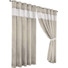 Diamante Natural Blackout Eyelet Curtains with Tie Backs Thermal Ring Top Window Dressings by OLIVIA ROCCO