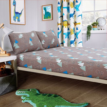 Dinosaur Kids Bedding Set Soft Cotton Blend Duvet Cover with Pillowcases & Optional Curtains for Boys and Girls Single and Double Sizes by OLIVIA ROCCO