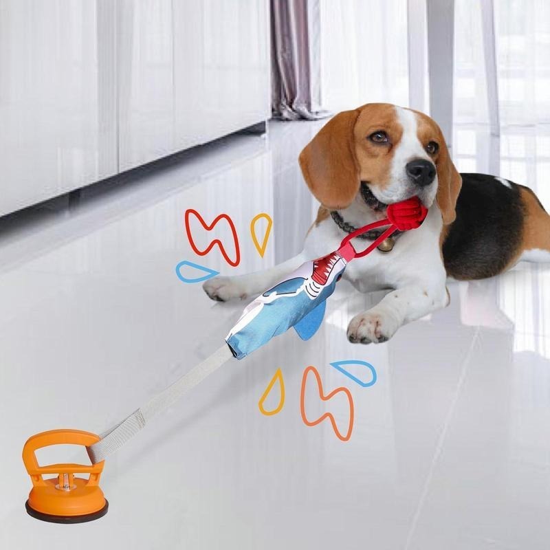 TUGME PROKEl Shark Shaped Pet Toy, Interactive TwineToy Ball Dog Toy With Suction Cup, Pet Chew ToyFor Dogs & Cats Funny Dogtoys Squeaky Toys Dogtraining Rope Toy