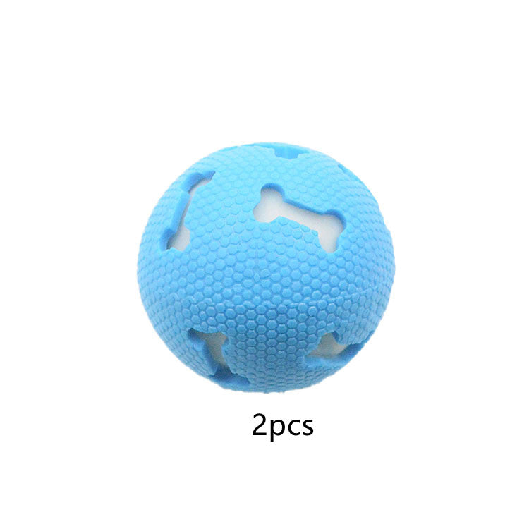 TUGME Dog Toy Throwing Bouncy Hollow Bone Glowing Ball