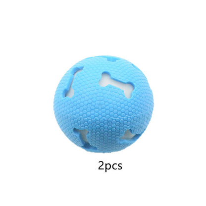 TUGME Dog Toy Throwing Bouncy Hollow Bone Glowing Ball