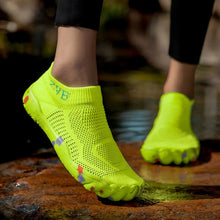 ZVB Women's Water Shoes - Breathable Yoga & Swim Shoes with Elastic Fabric Upper, Non-Slip Rubber Sole for Indoor/Outdoor Activities, Lightweight All-Season Design, Versatile Activewear | Wide Toe Design | Fluorescent green & other colors