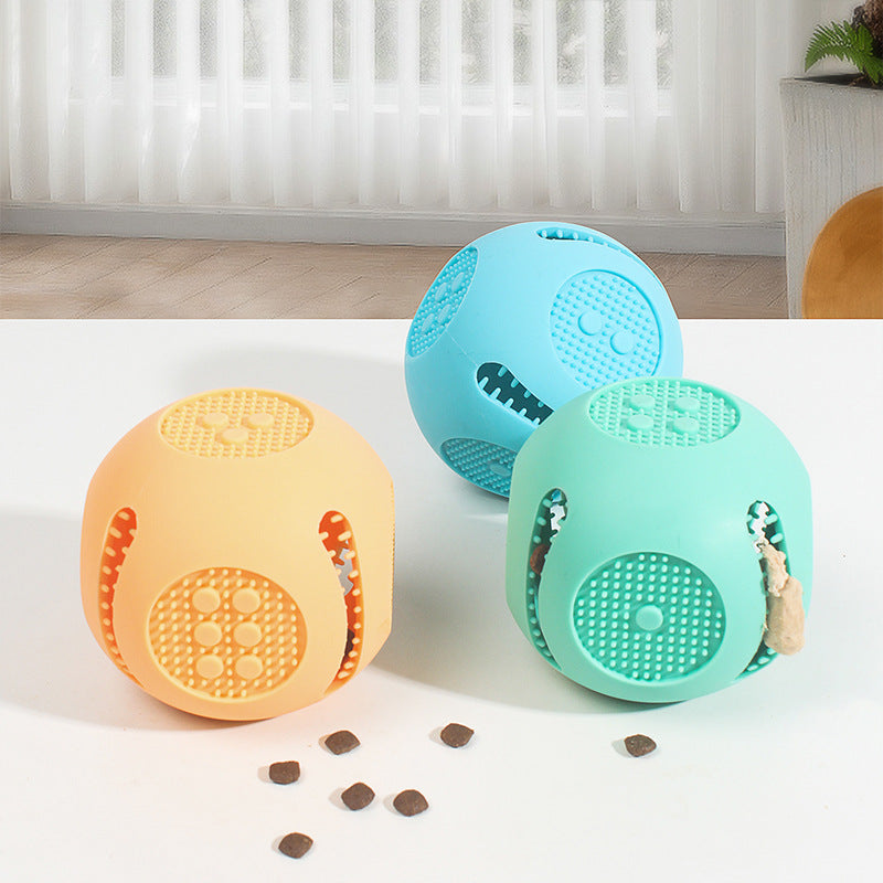 TUGME Pet Dog Toy Ball Cat Toy Outdoor Bite-resistant Puzzle Anti-choking Molar Cleaning Food-grade Silicone Leaking Food Ball