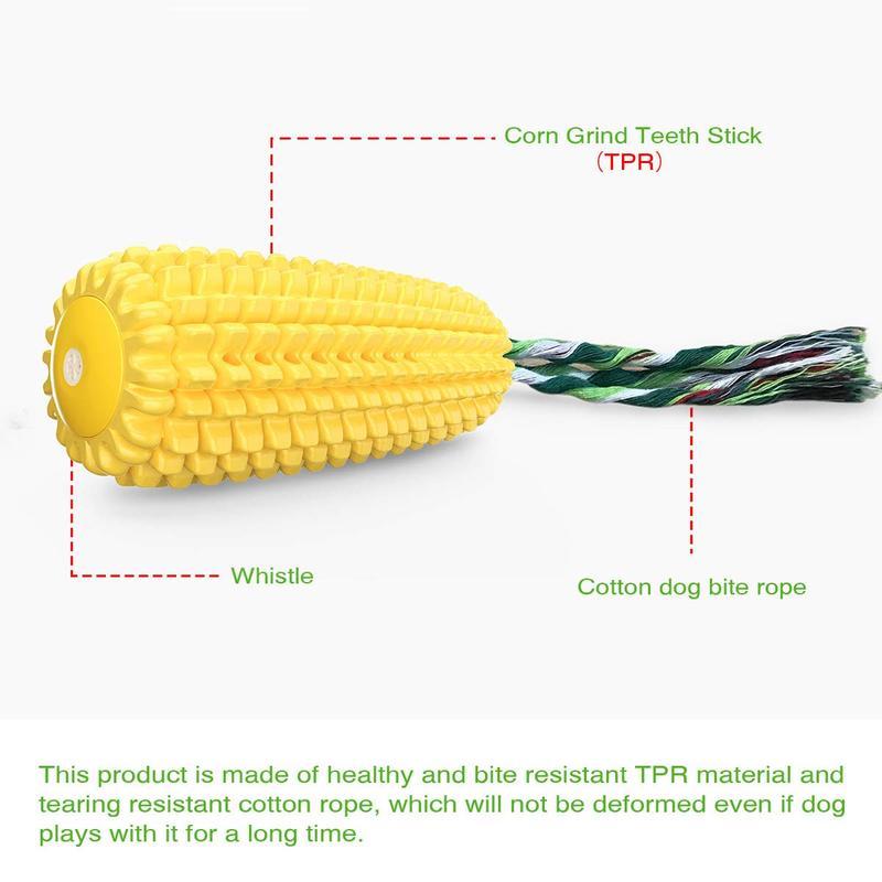TUGME  PROKEl Dog Chew Toys Corn Stick Toy For Smal  MediumLarge Breed 5.8   Squeak Corn Stick Ropetoy
