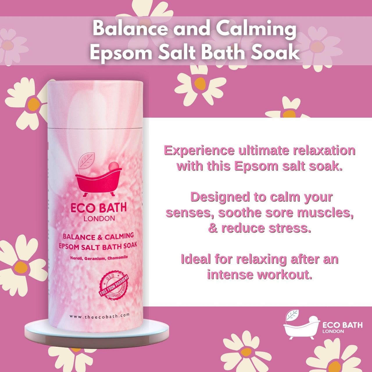 Anyu Calm - Eco Bath London Balance and Calming Epsom Salt Bath Soak - Tube