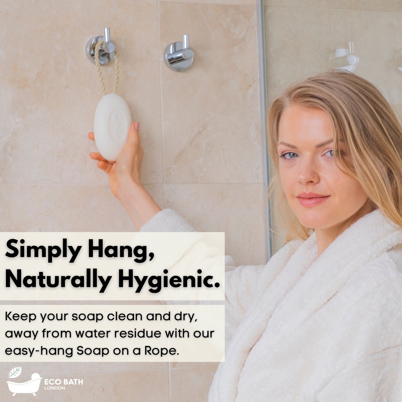 Eco Bath London Donkey’s Milk Soap on a Rope 220g - Luxurious and Eco Friendly Body Wash Bar with Shea Butter