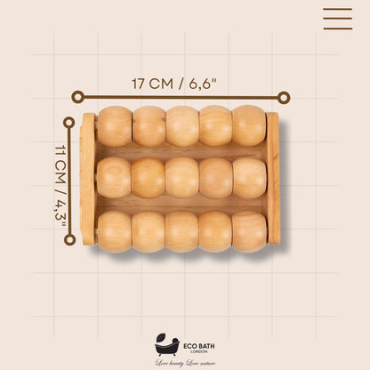 Eco Bath London Foot Roller - Wooden Foot Roller Massager for Pain Relief and Improved Circulation